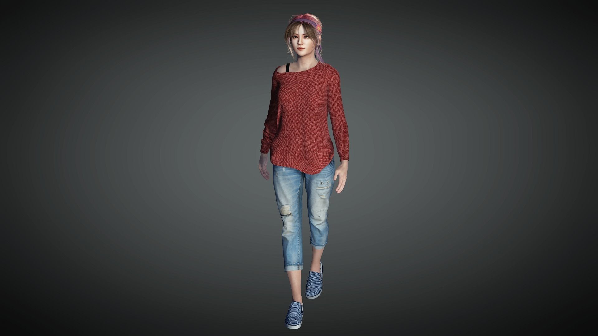 AAA Realistic Female Character 20 Low-poly 3D model_19