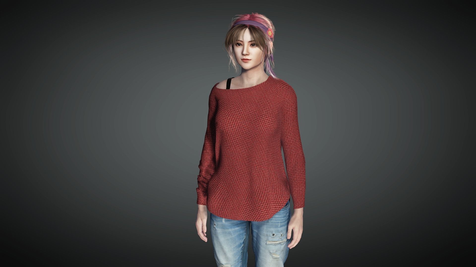 AAA Realistic Female Character 20 Low-poly 3D model_1