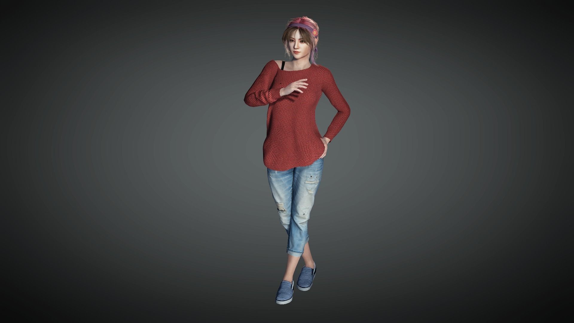 AAA Realistic Female Character 20 Low-poly 3D model_20
