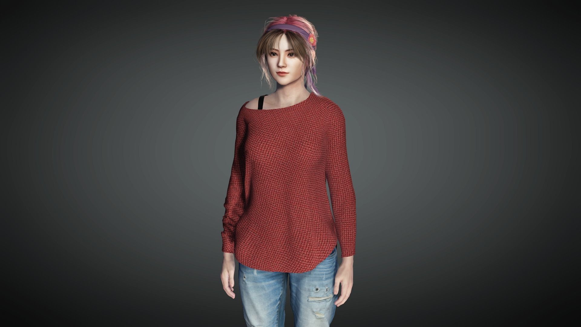 AAA Realistic Female Character 20 Low-poly 3D model_10