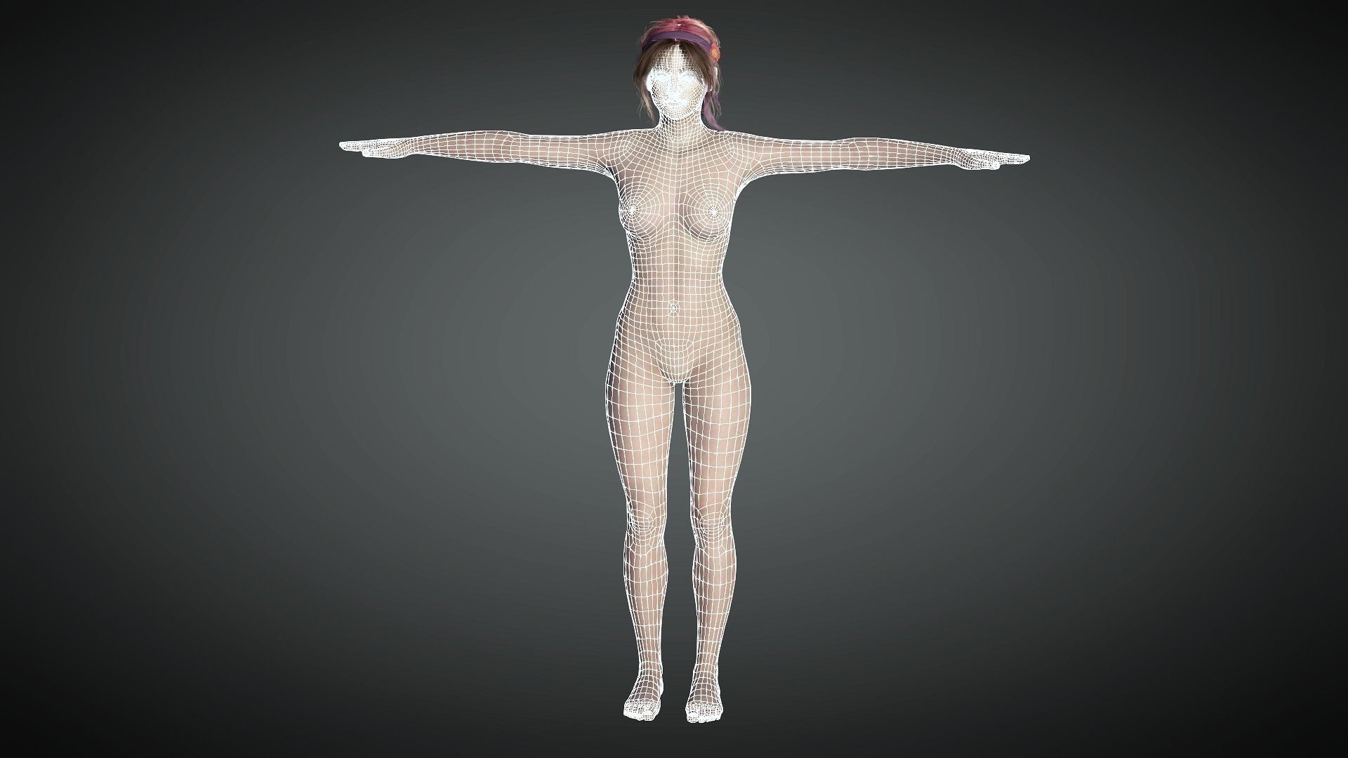 AAA Realistic Female Character 20 Low-poly 3D model_24