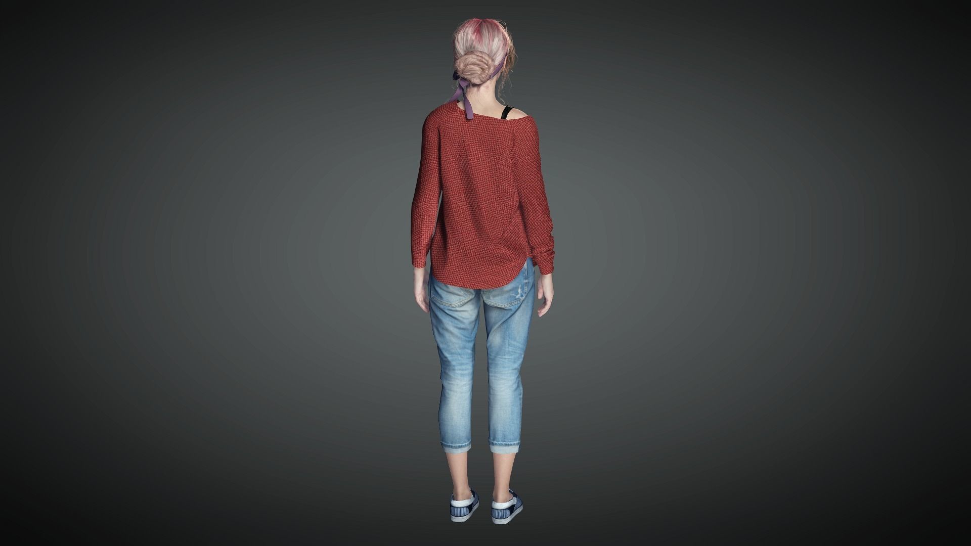 AAA Realistic Female Character 20 Low-poly 3D model_7