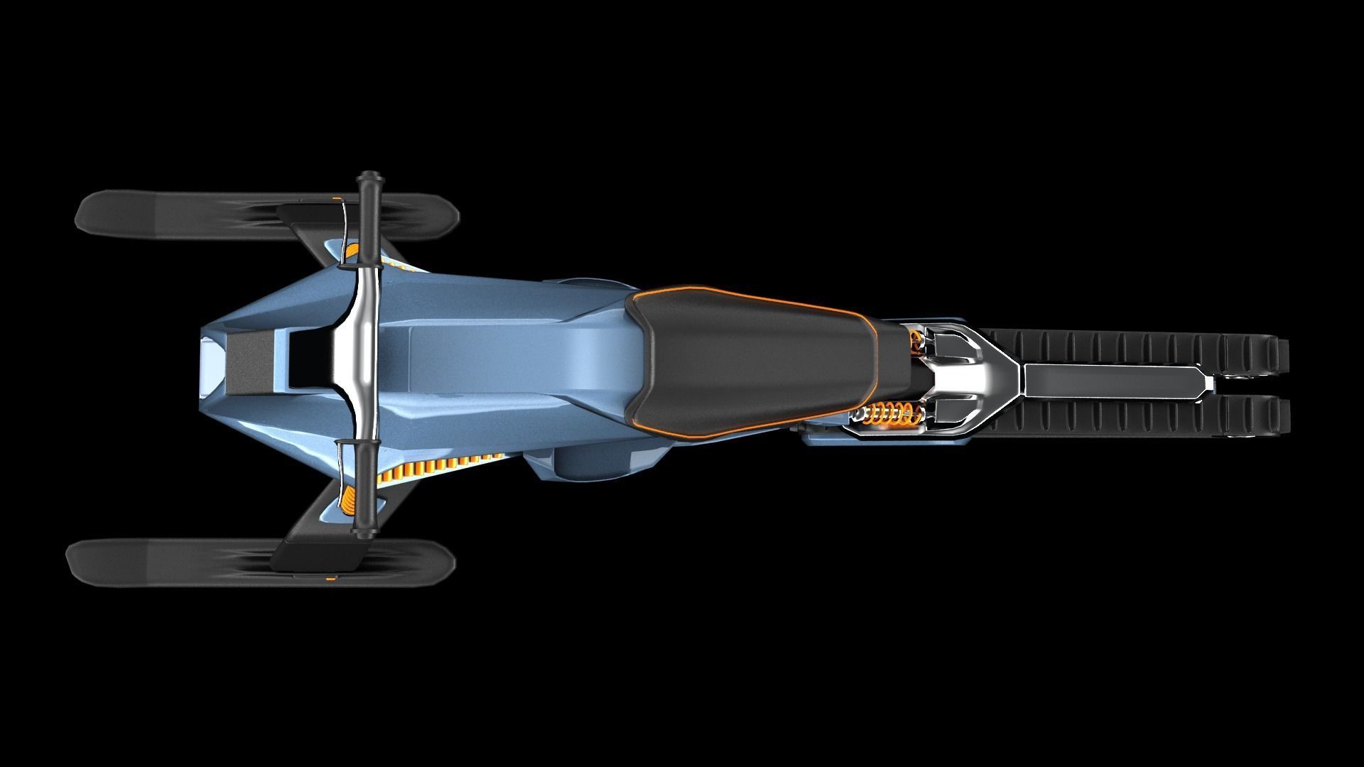 Snowmobile futuristic snow bike 3D model_10