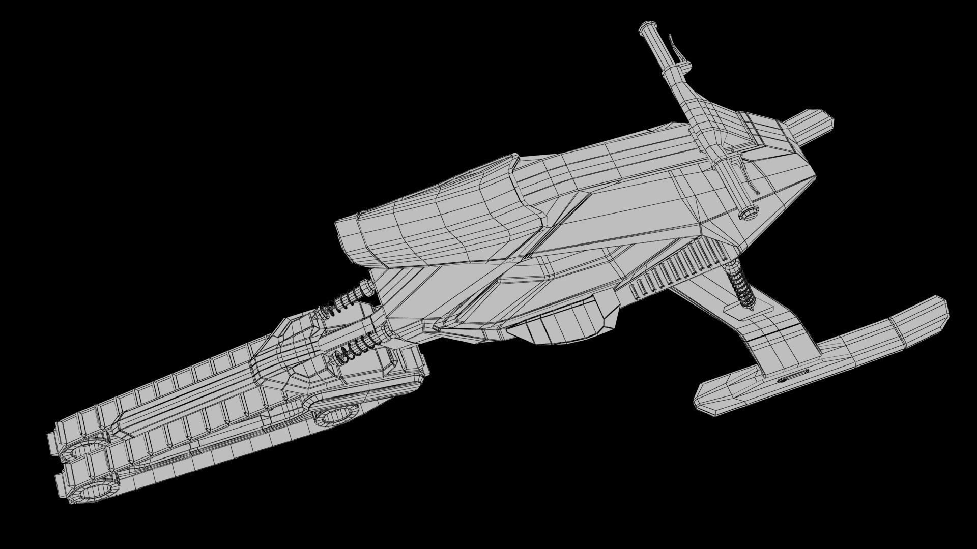 Snowmobile futuristic snow bike 3D model_16