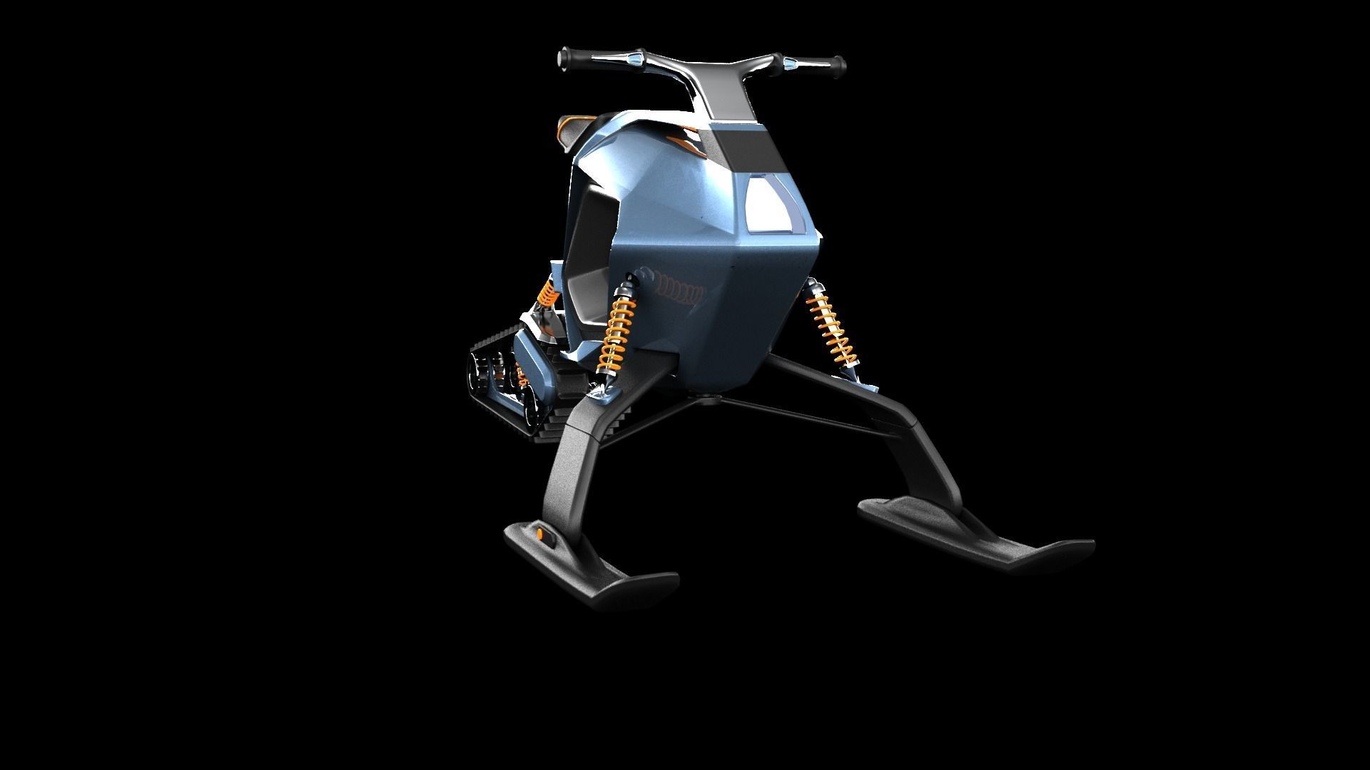 Snowmobile futuristic snow bike 3D model_8