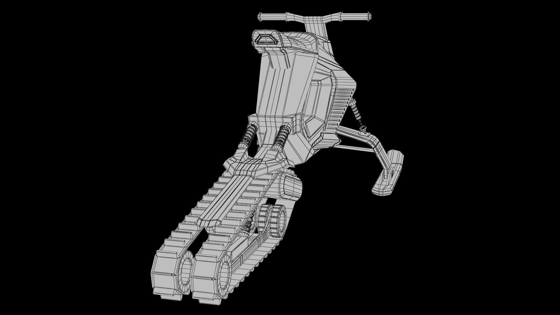 Snowmobile futuristic snow bike 3D model_15