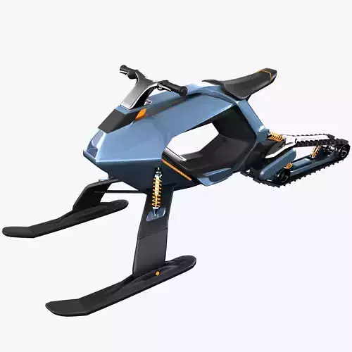 Snowmobile futuristic snow bike 3D model