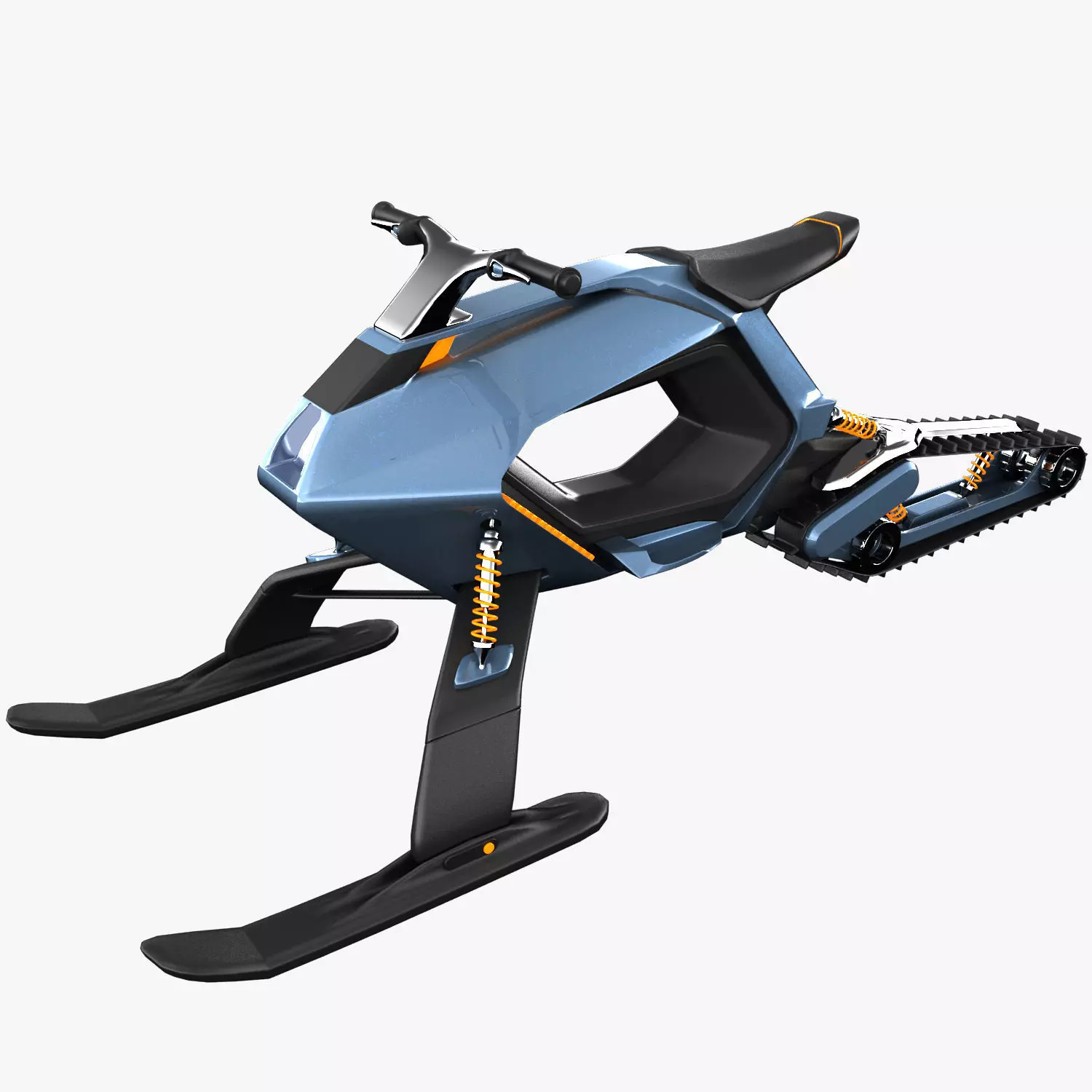 Snowmobile futuristic snow bike 3D model_0