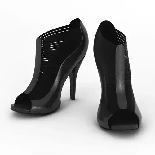 Black Peep Toe High Heels
