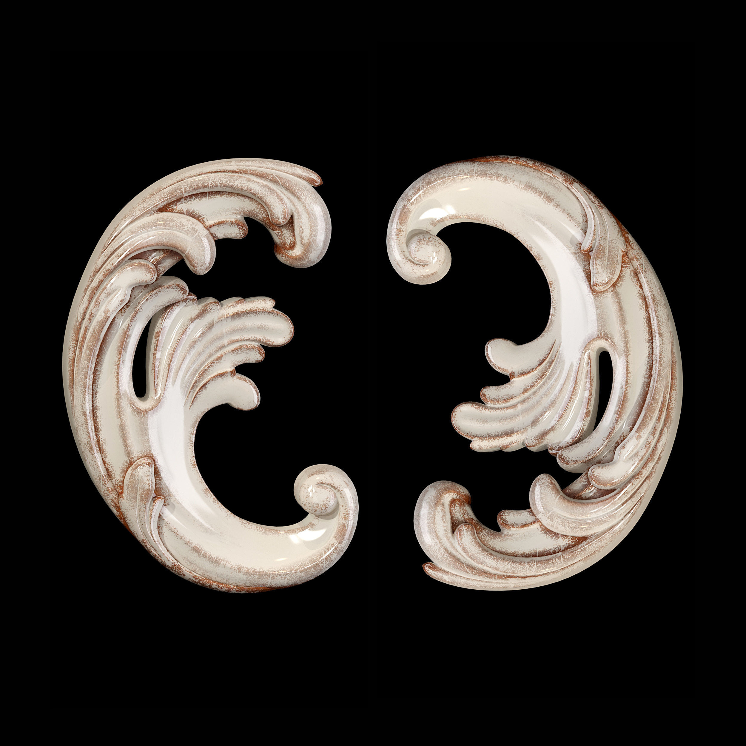 Classic carved 117 3D model_3