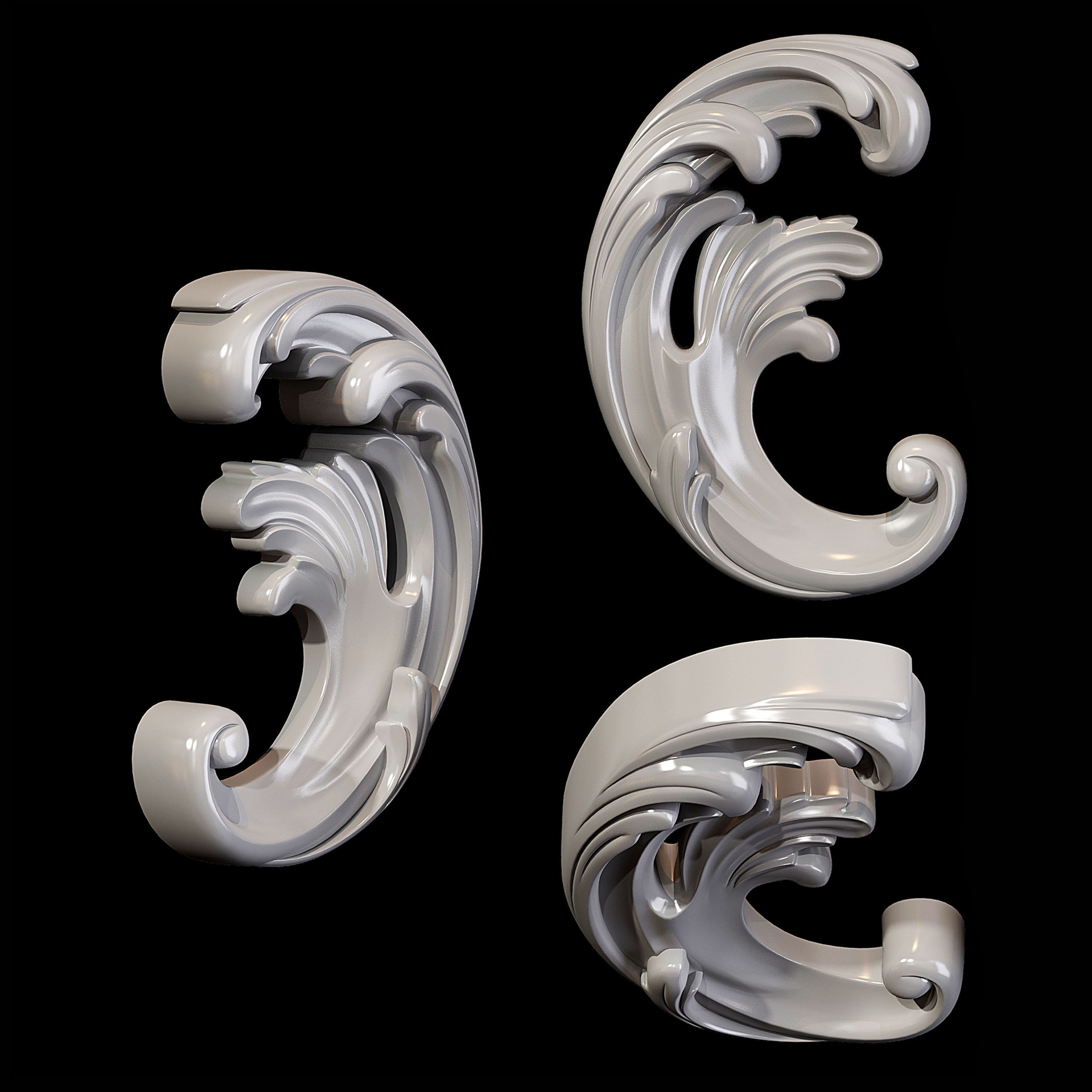 Classic carved 117 3D model_4