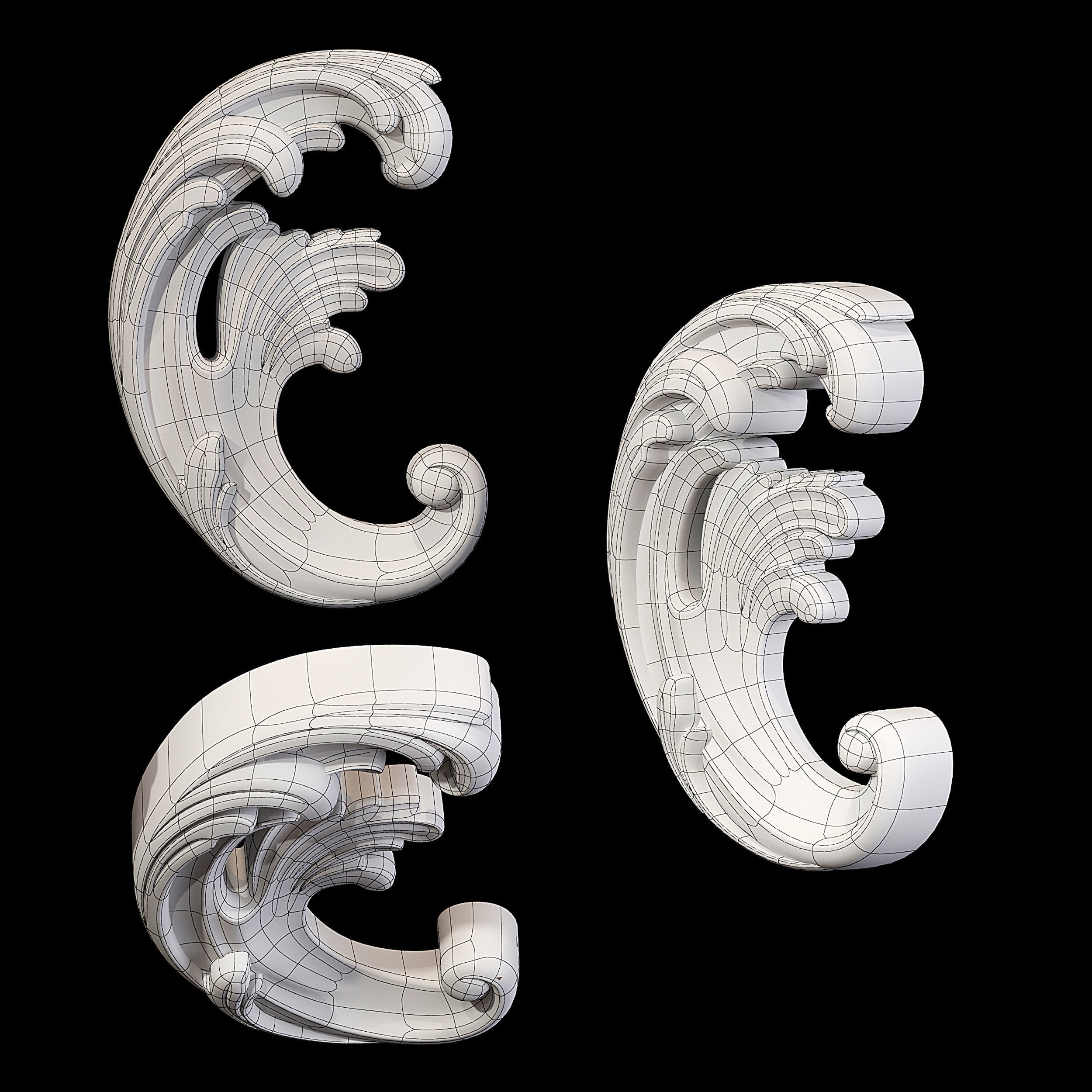 Classic carved 117 3D model_5