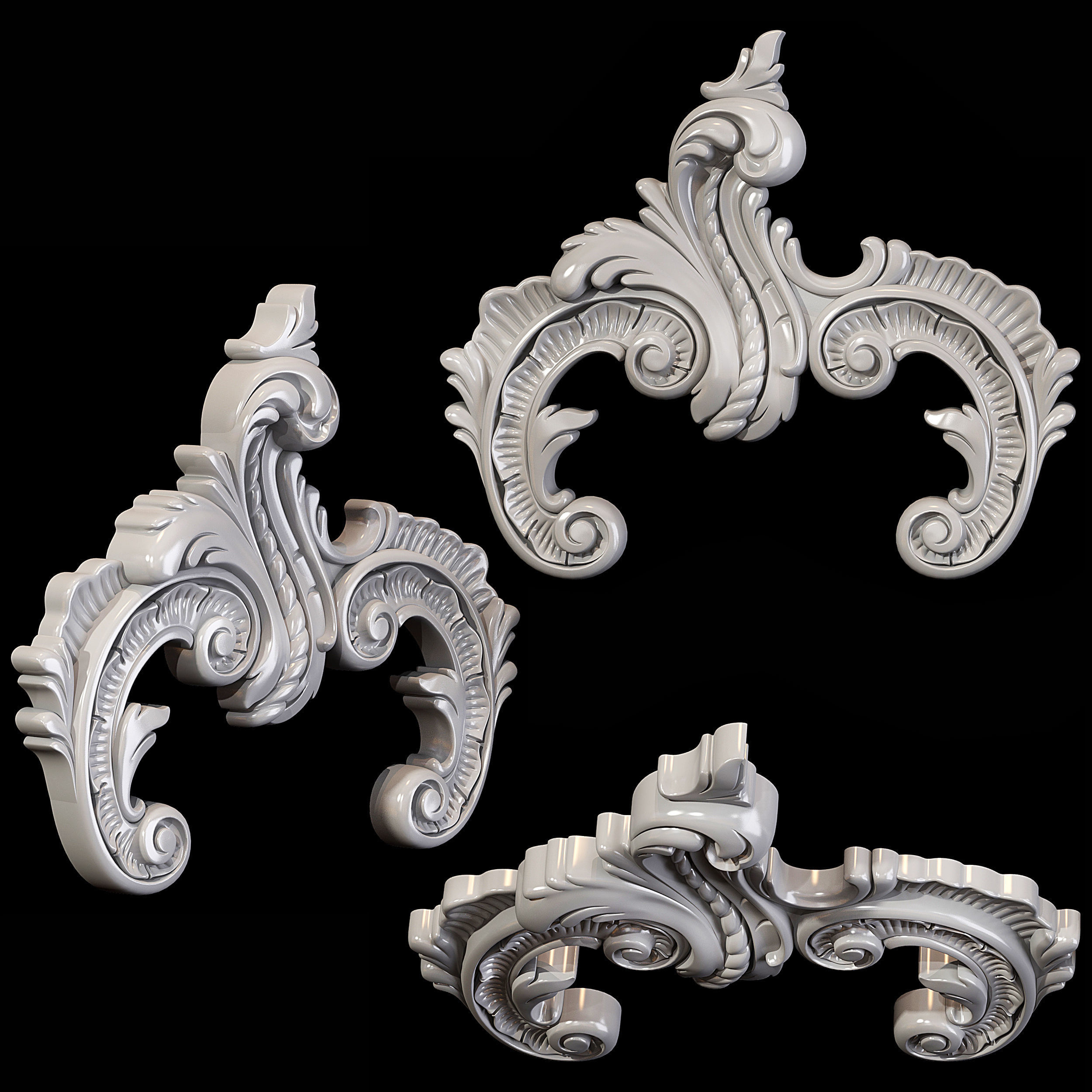 Classic carved 118 3D model_4
