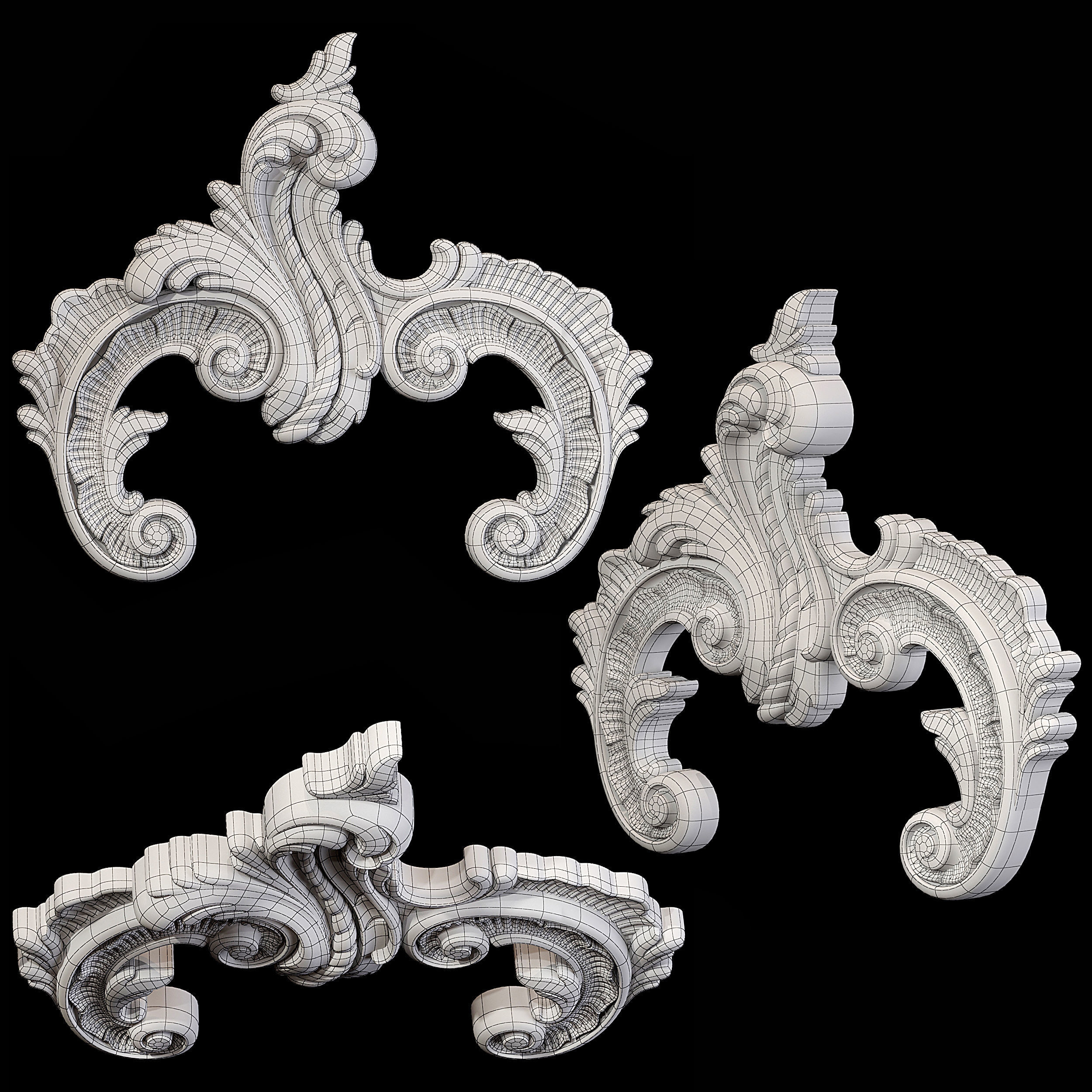 Classic carved 118 3D model_5