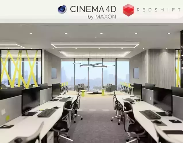 Redshift - C4D scene files - Office Space Interior 3D model