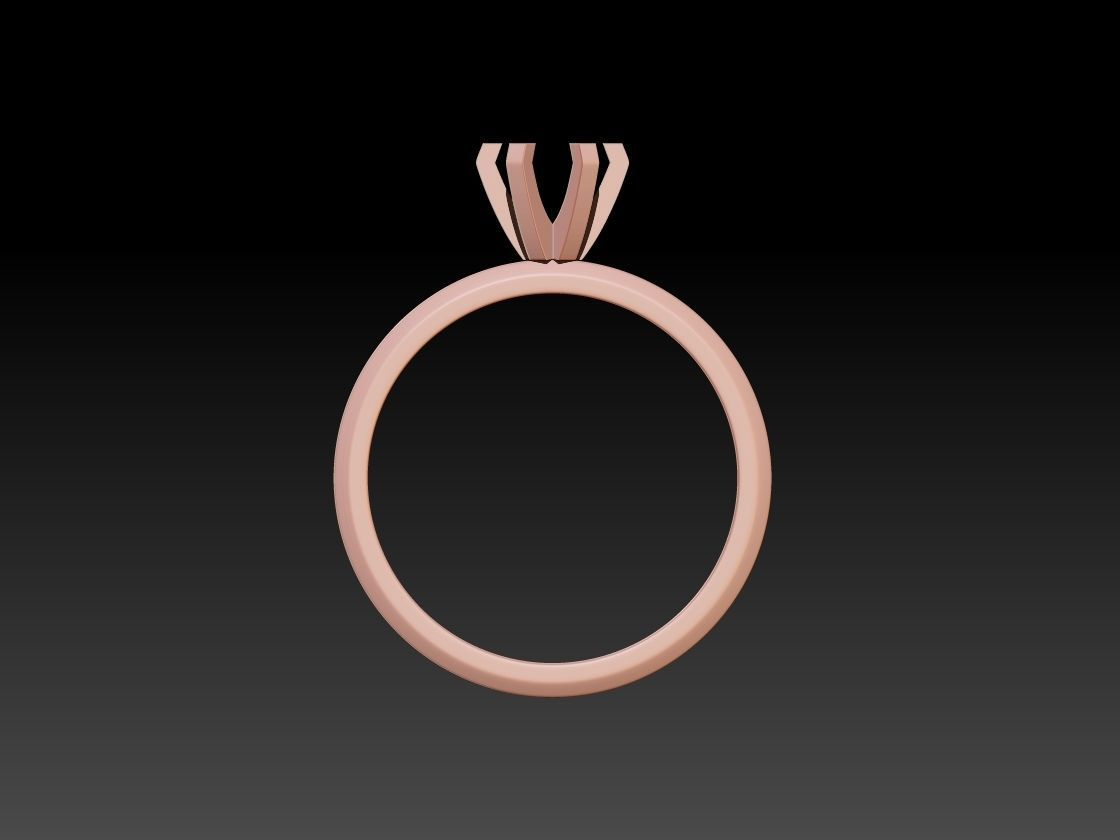Solitaire ring 3D print model_5