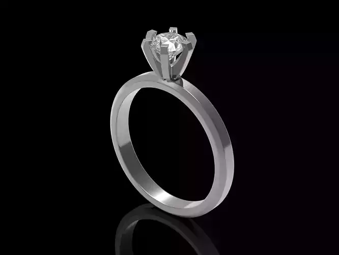 Solitaire ring 3D print model Solitaire ring 3D print model