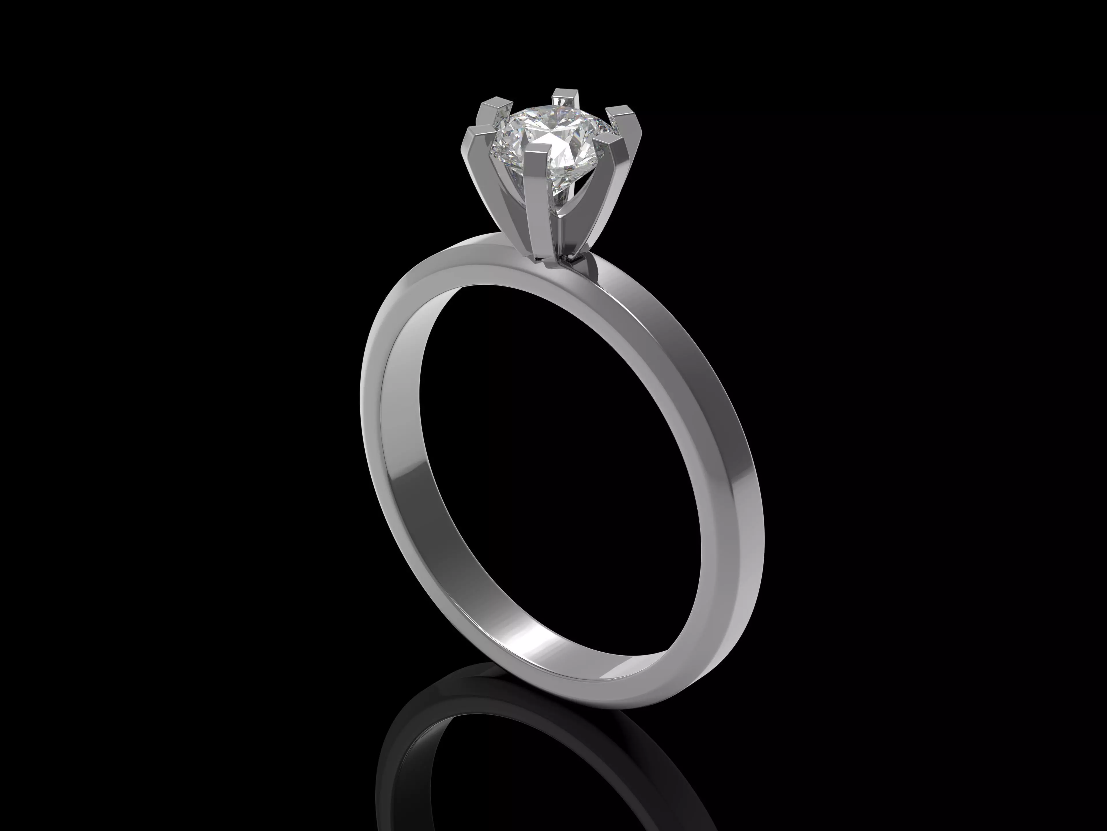 Solitaire ring 3D print model_0