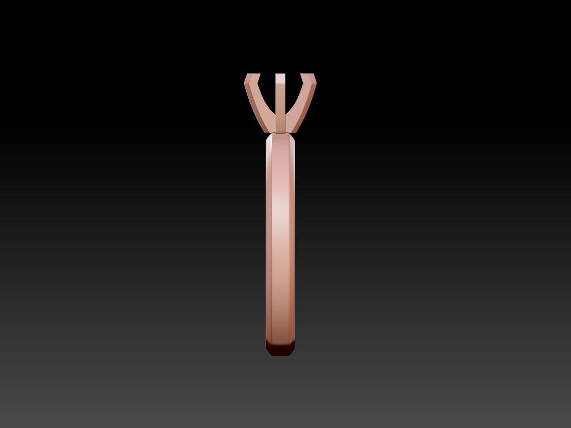 Solitaire ring 3D print model_6