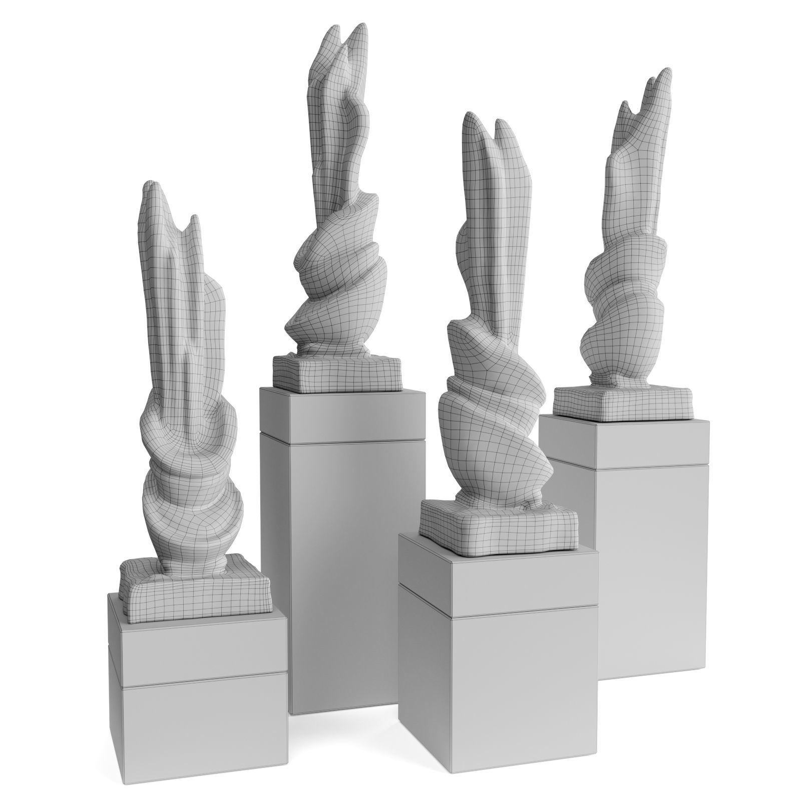 Abstract vertical figure Low-poly 3D model_5