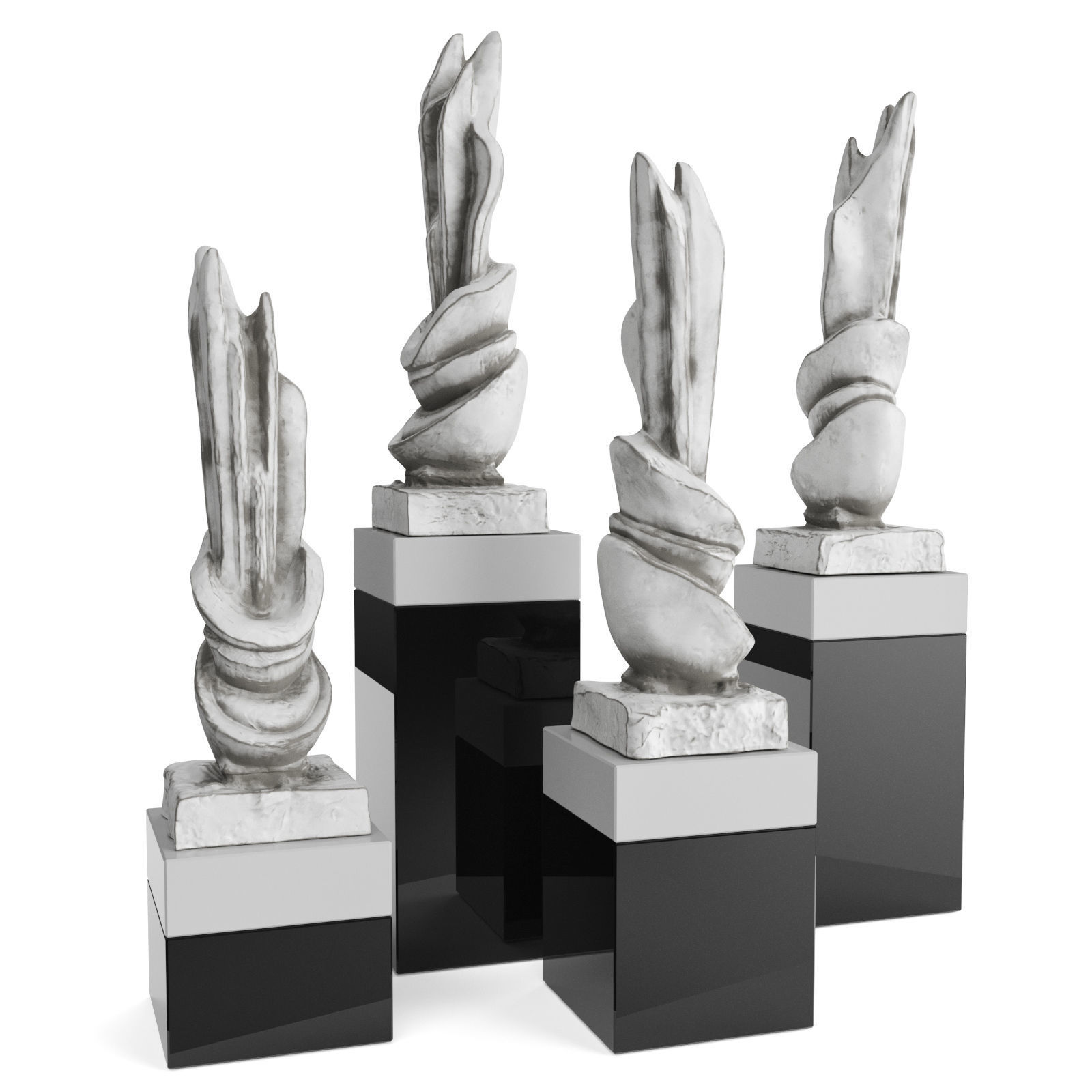 Abstract vertical figure Low-poly 3D model_2