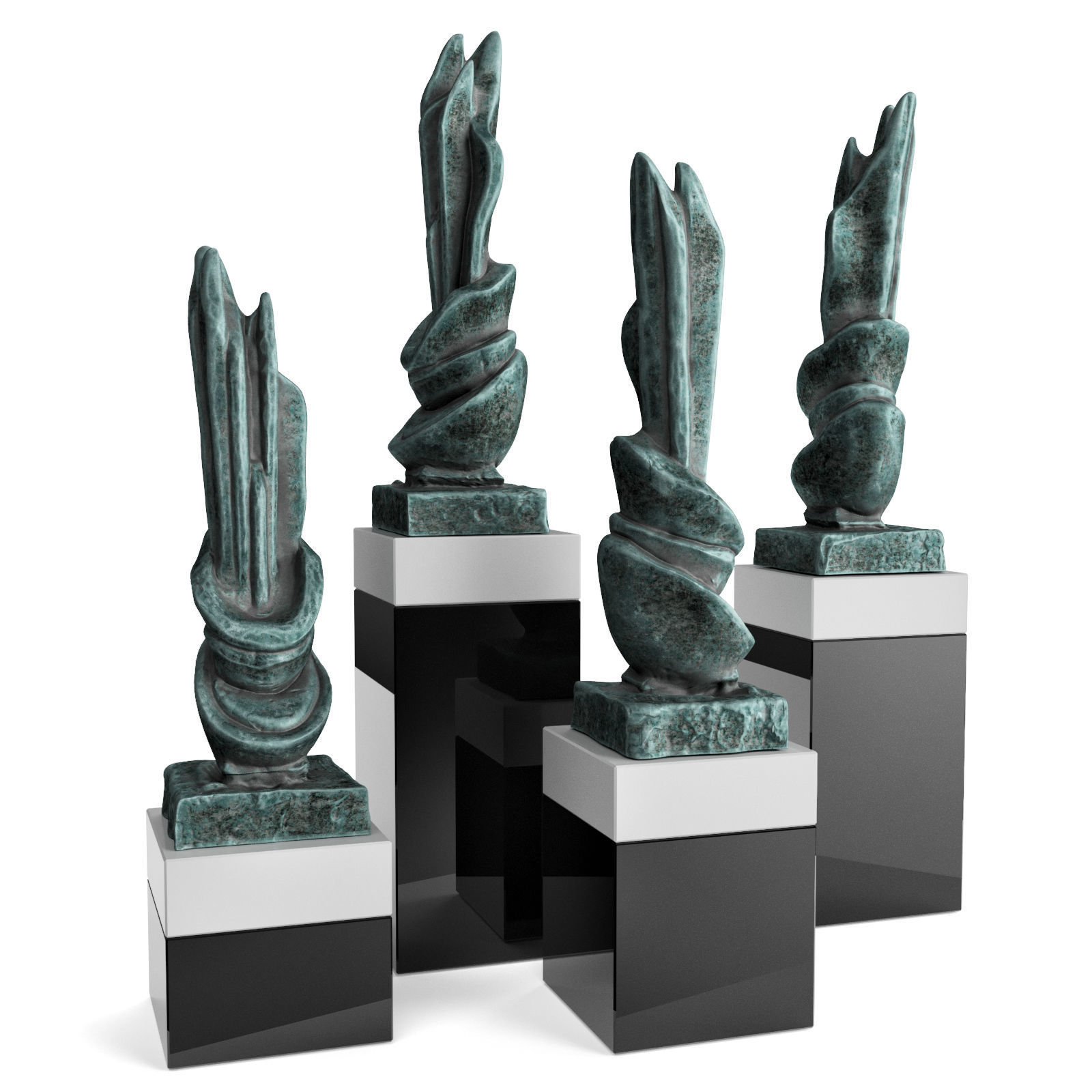 Abstract vertical figure Low-poly 3D model_3