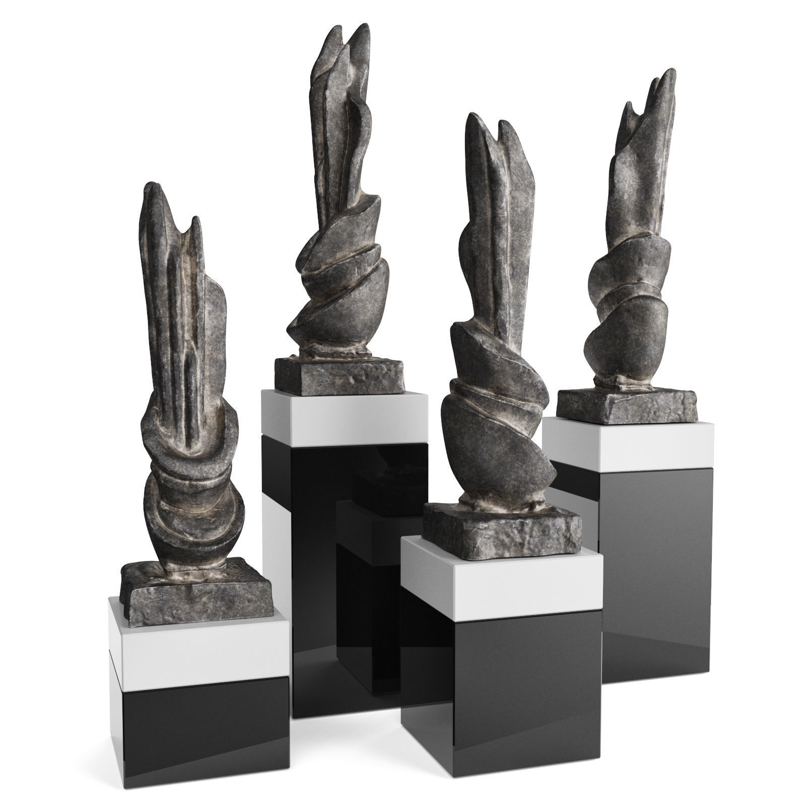 Abstract vertical figure Low-poly 3D model_1