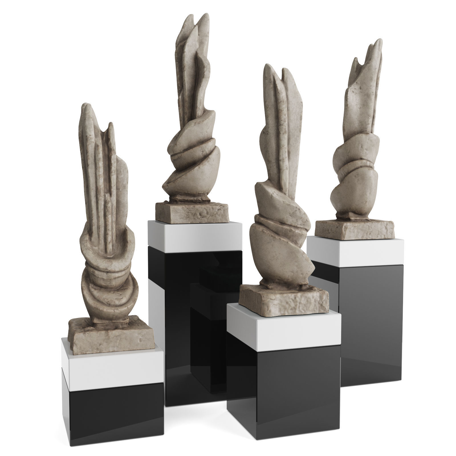 Abstract vertical figure Low-poly 3D model_4