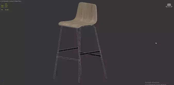 Lecture Bar Stool 3D model 7