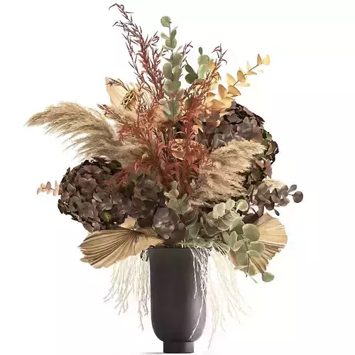Bouquet of dried flowers in a vase 160
