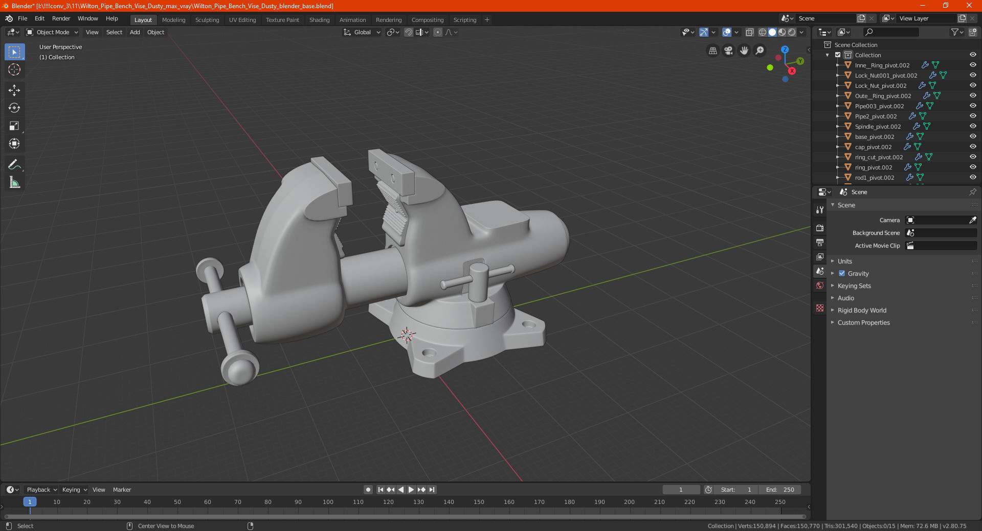 Wilton Pipe Bench Vise Dusty 3D model_31