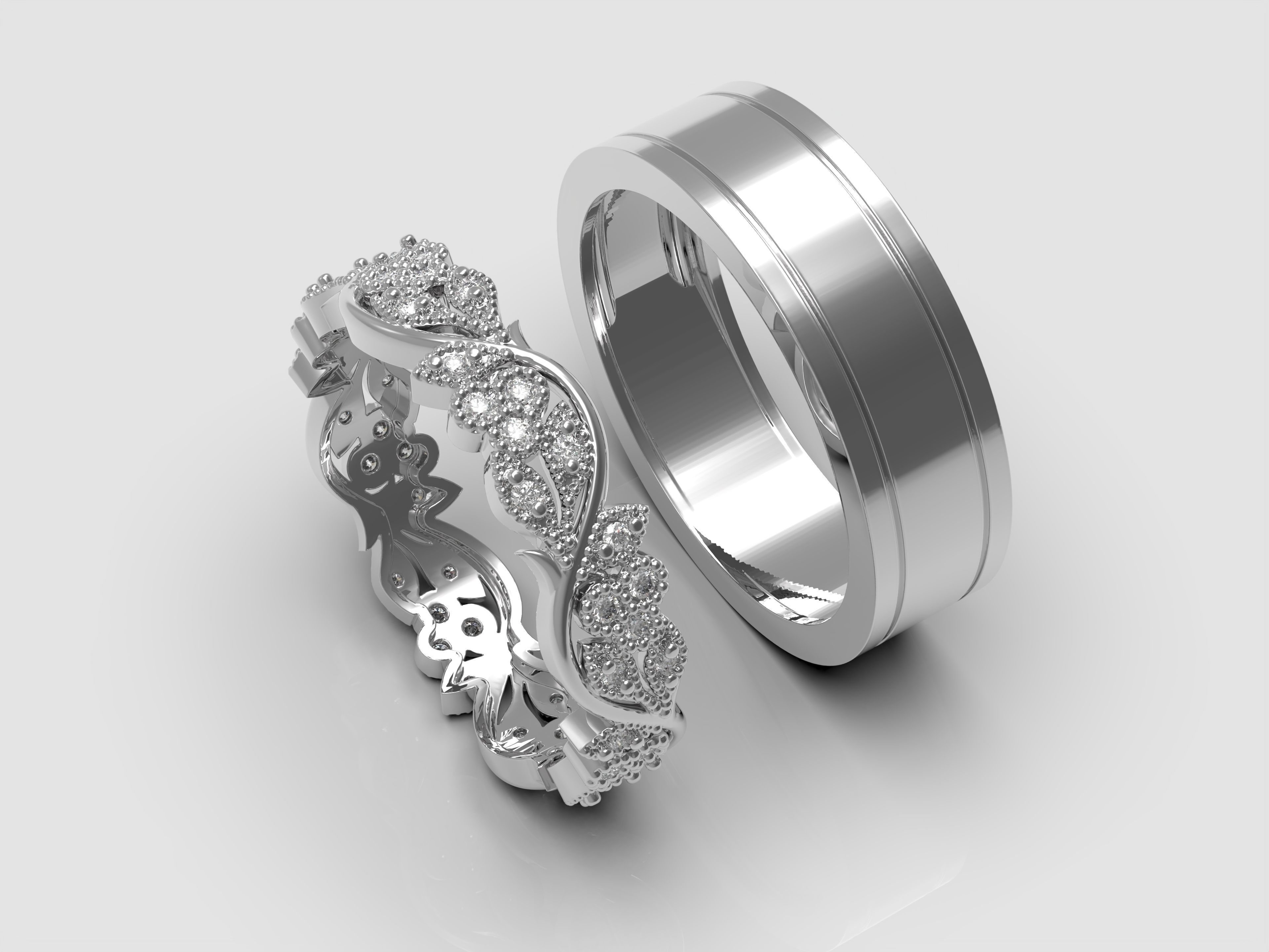 wedding ring 3D model 3D printable | CGTrader