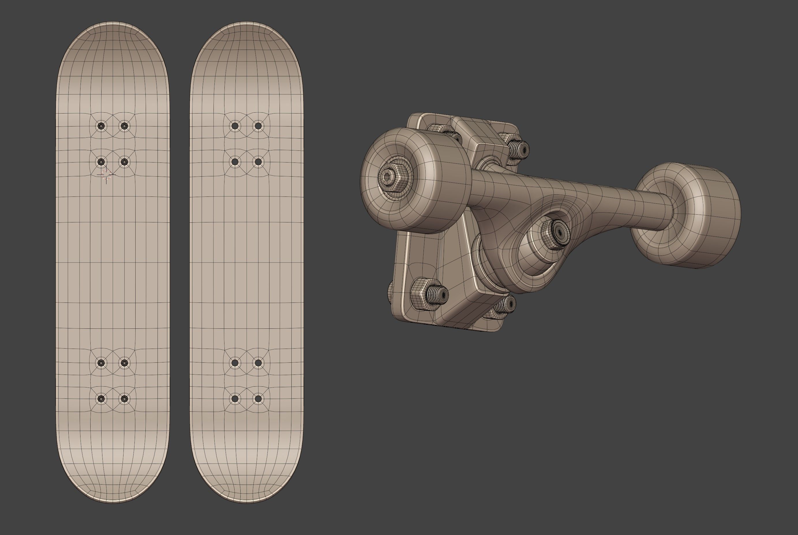 Skateboard - 3D files and Mockup Low-poly 3D model_2