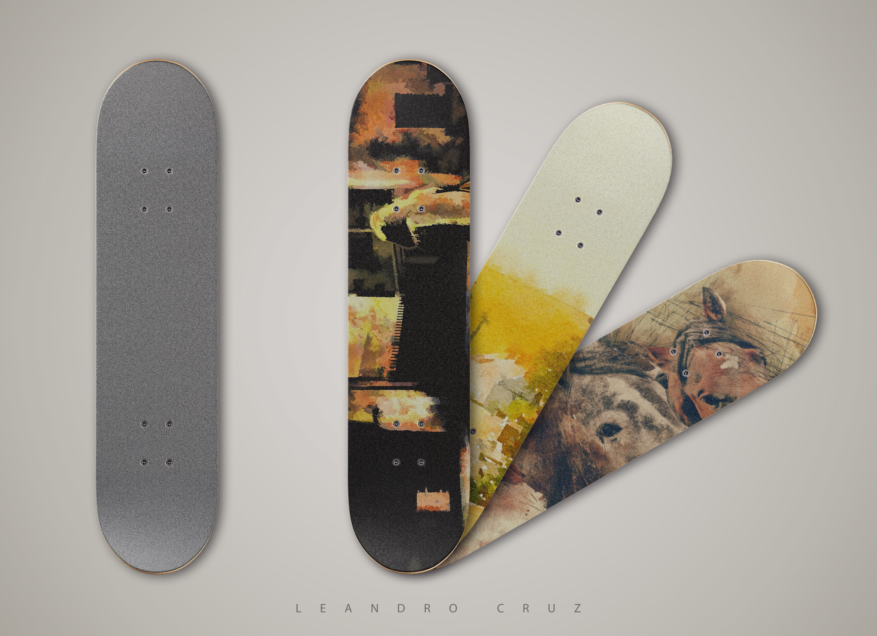 Skateboard - 3D files and Mockup Low-poly 3D model_3