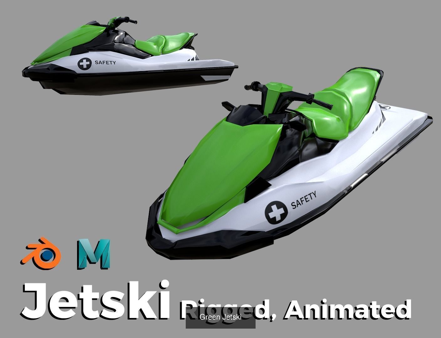 5 Color Jetski Low-poly 3D model 3D Model Collection_7