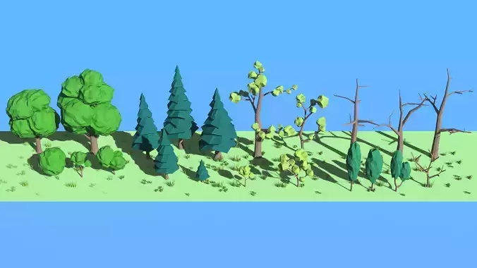 Low poly tree pack