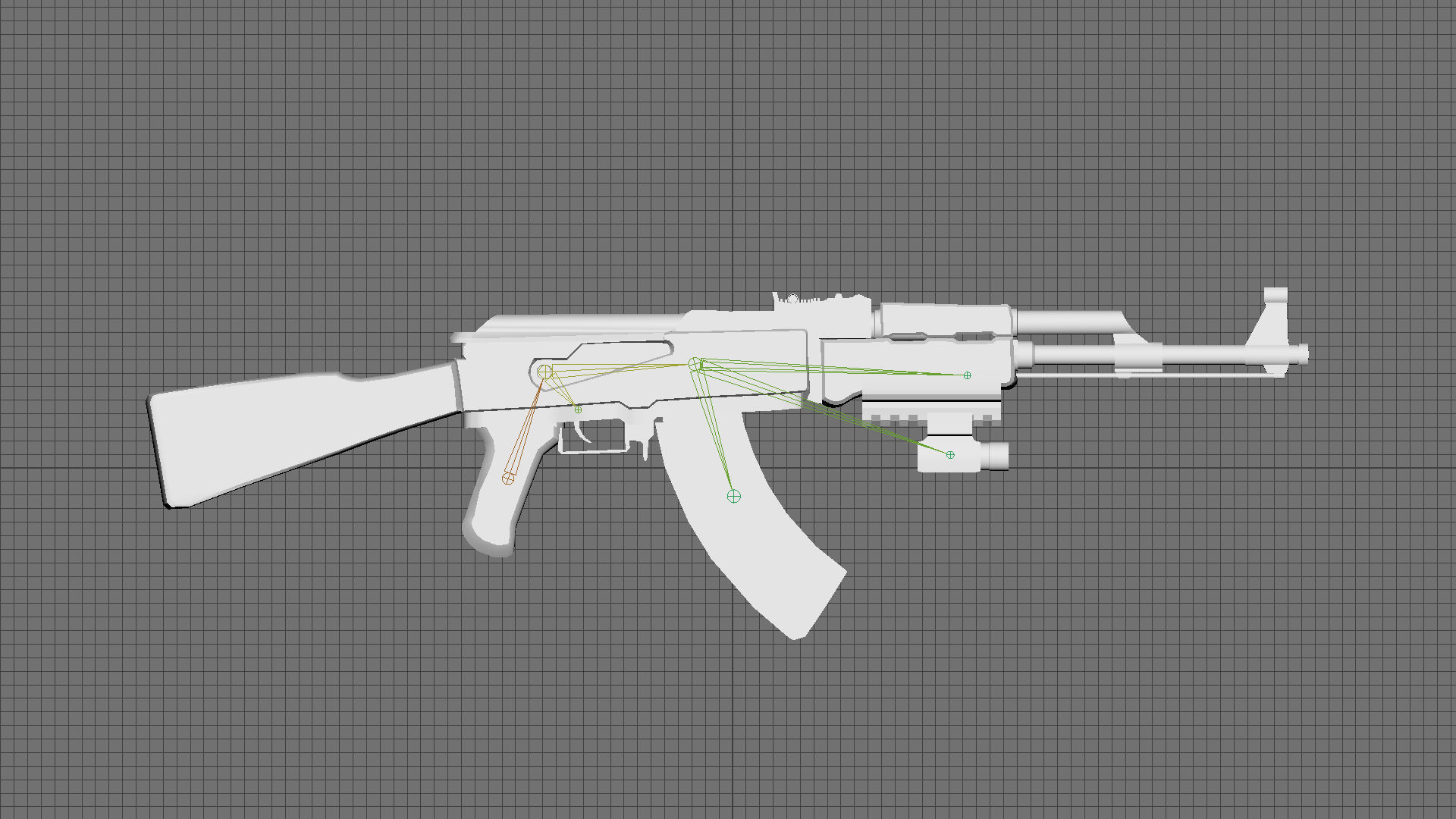 AK-47 rifle Low-poly 3D model_11