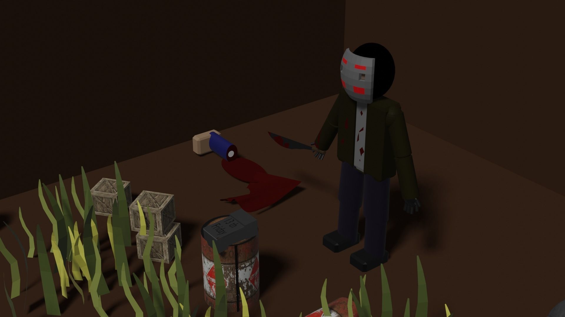 13th Friday Low Poly Asset Pack Free 3D model_1