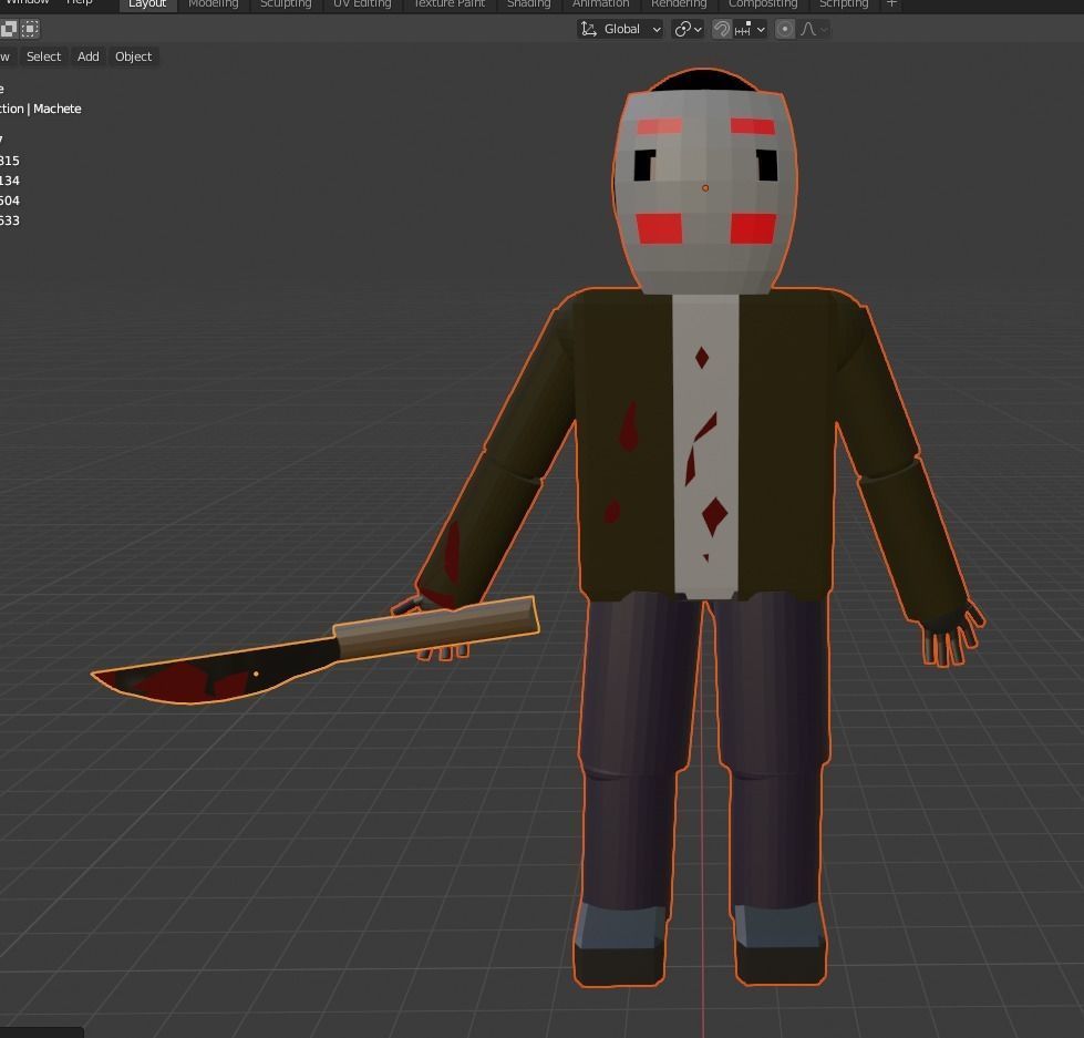 13th Friday Low Poly Asset Pack Free 3D model_3