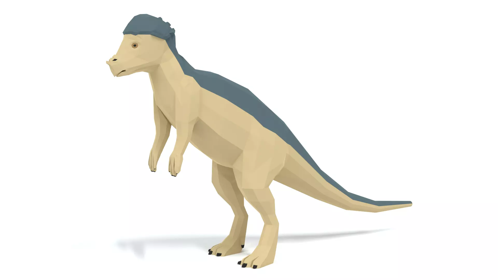 Low Poly Cartoon Pachycephalosaurus Dinosaur Low-poly 3D model