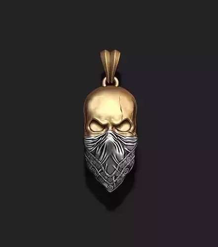 Skull with handkerchief pendant 3D print model