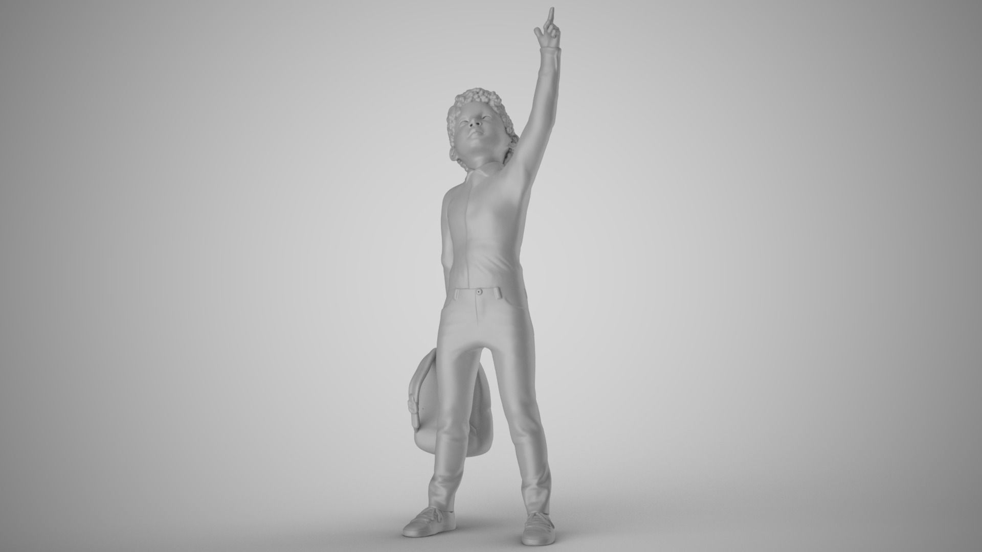 Little Boy Pointing to the Sky 3D print model_1