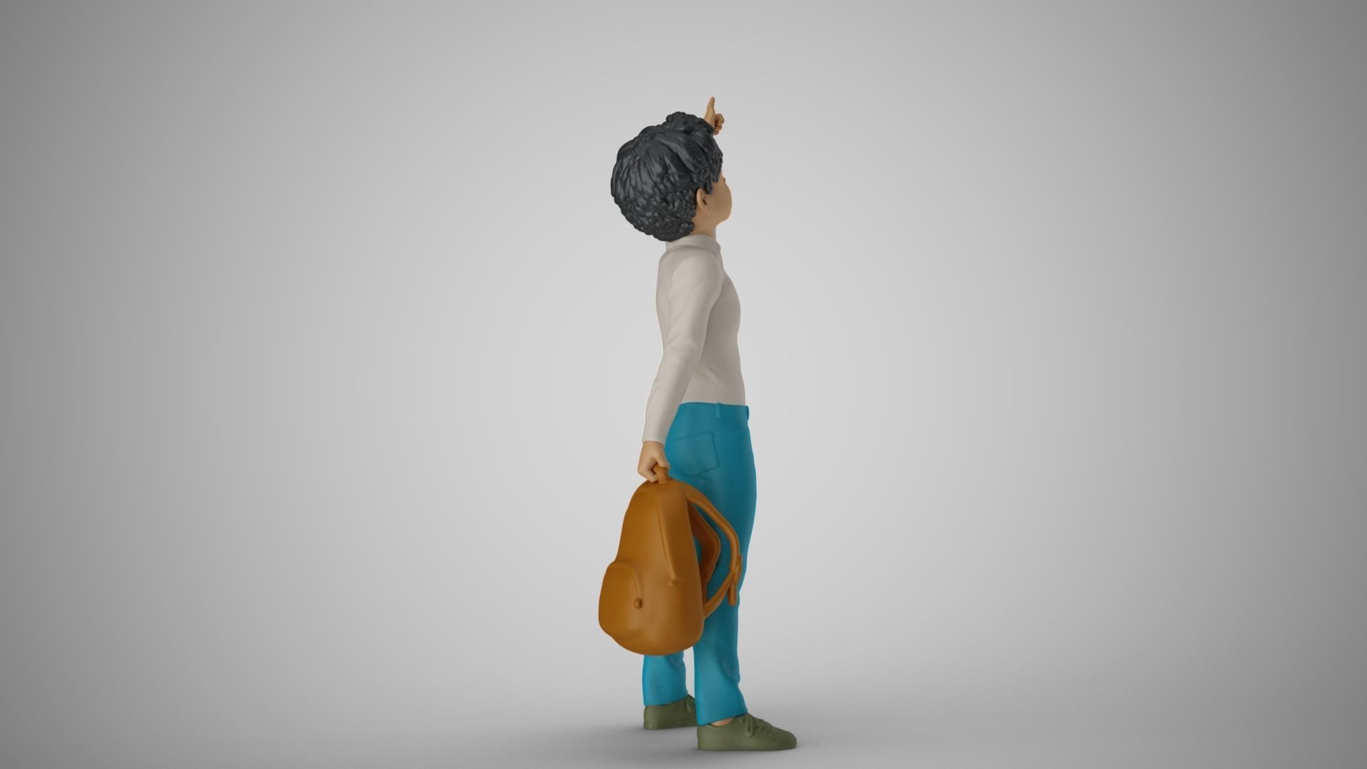 Little Boy Pointing to the Sky 3D print model_5