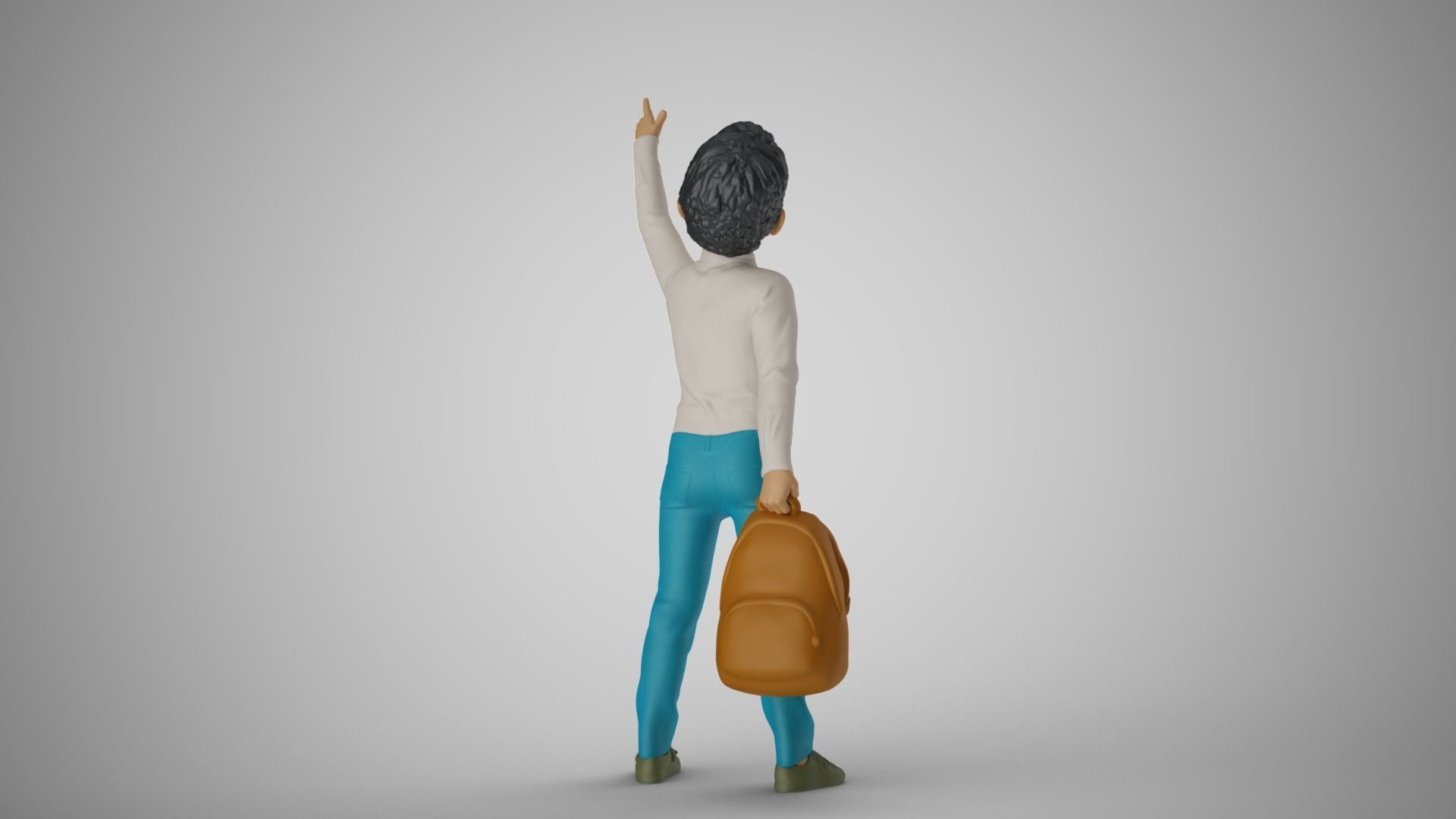 Little Boy Pointing to the Sky 3D print model_6