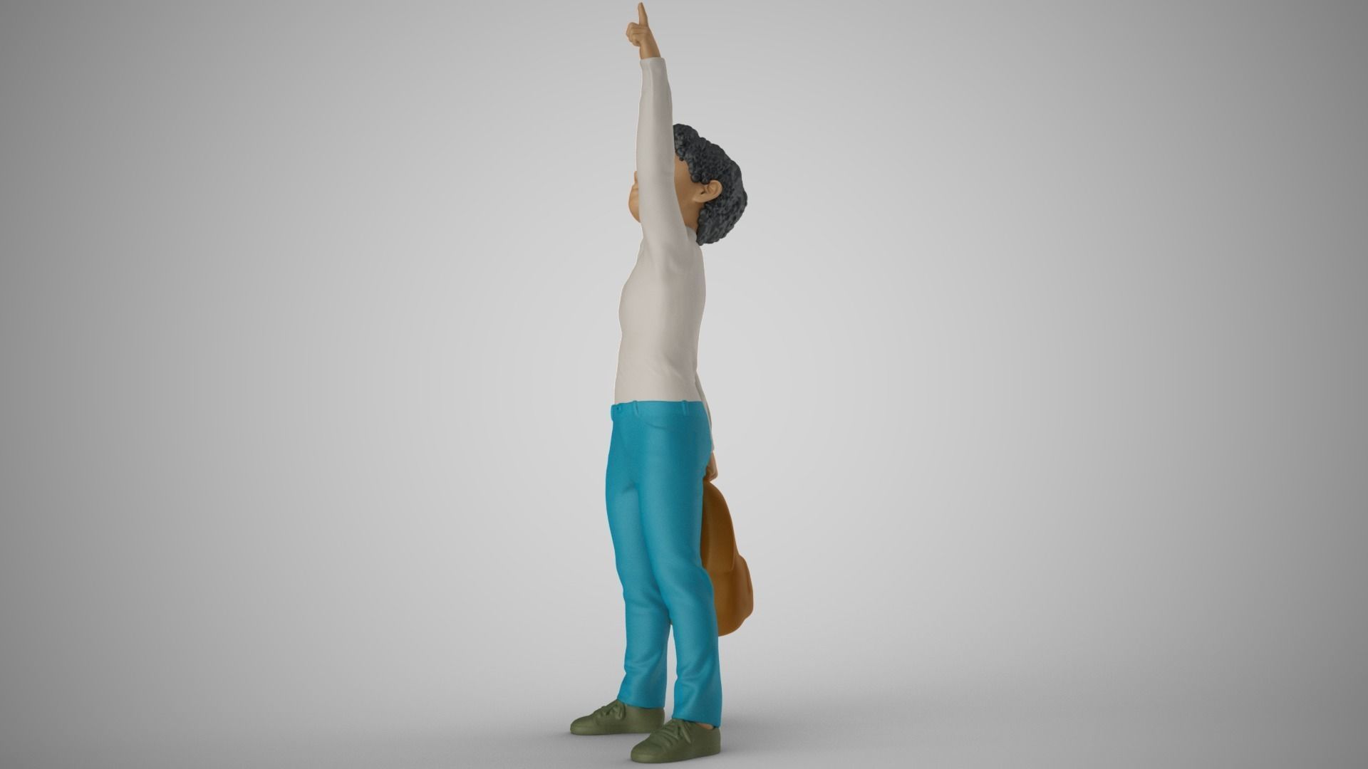 Little Boy Pointing to the Sky 3D print model_9