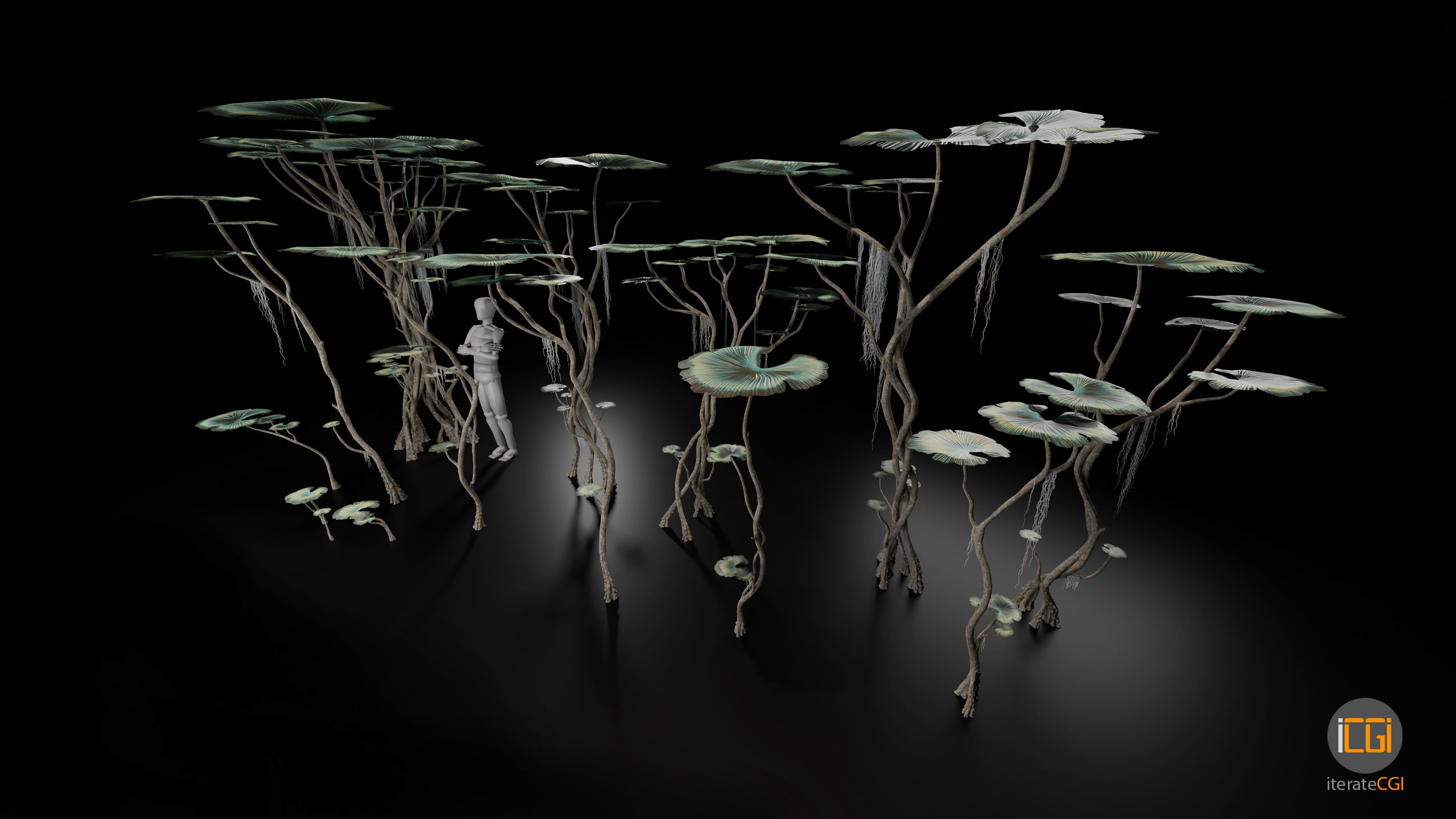 Alien Swamp Plant Type1 Low-poly 3D model_1