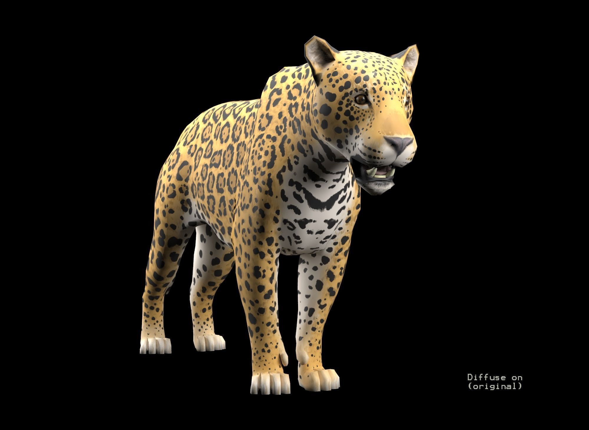Jaguar Low-poly 3D model_3