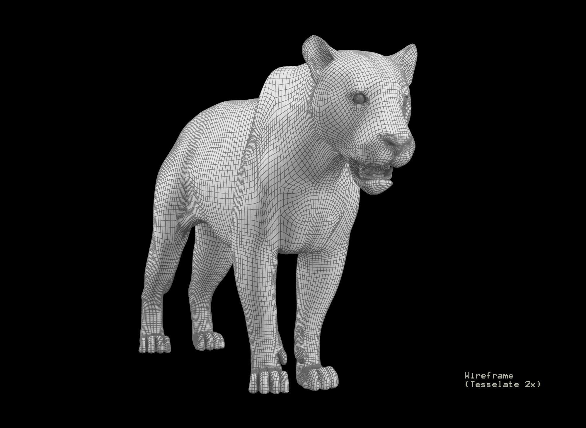 Jaguar Low-poly 3D model_6