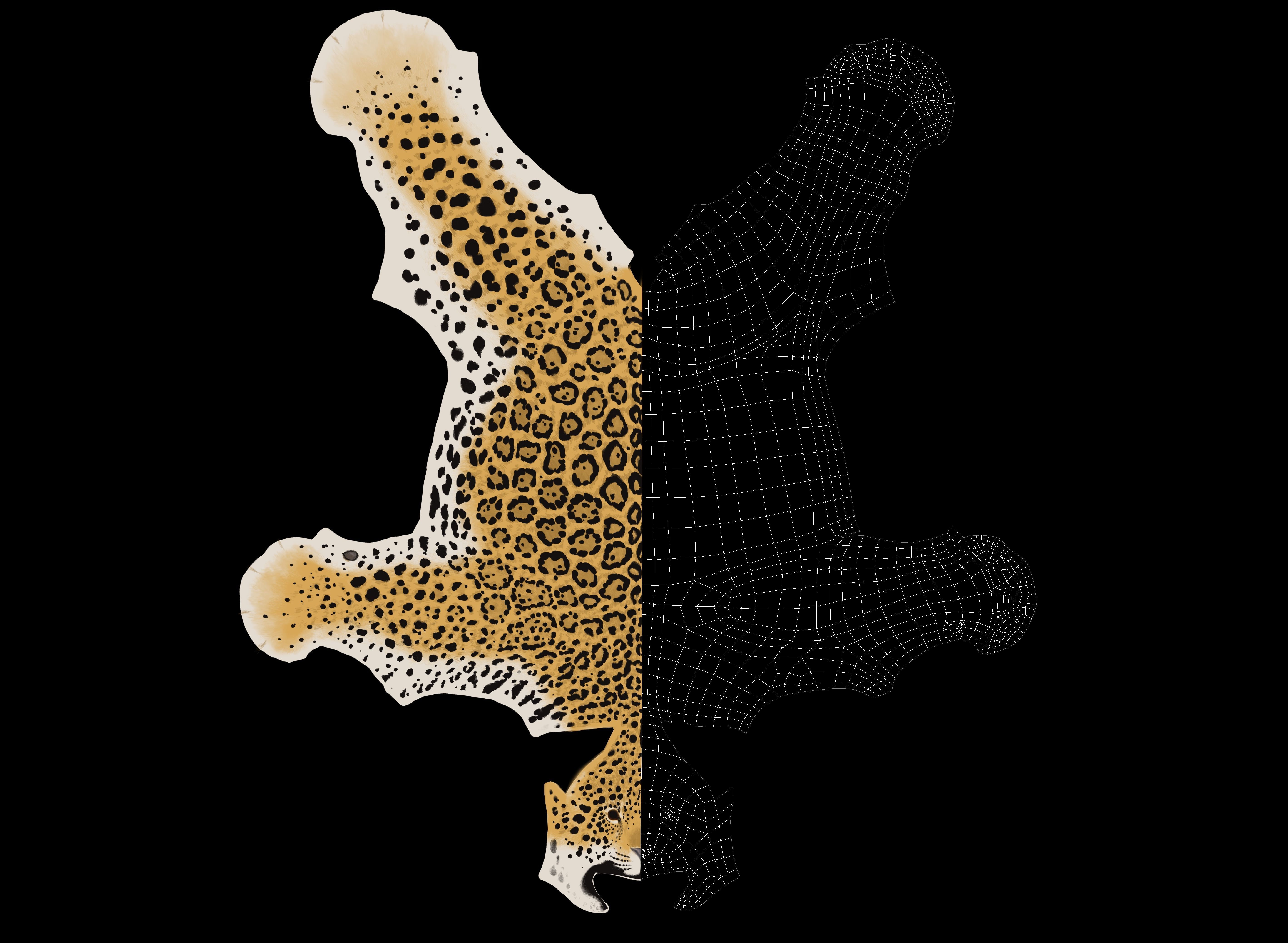 Jaguar Low-poly 3D model_13