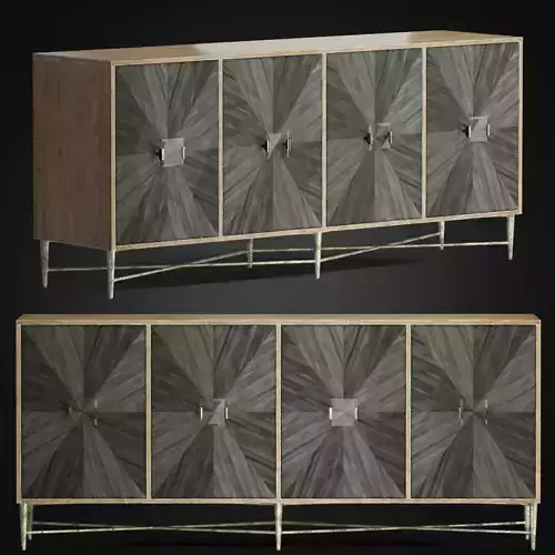 Melange Zola Four-Door Credenza 3D model